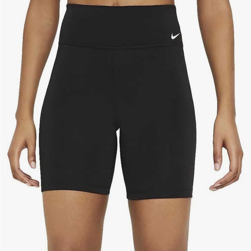 NIKE ONE DRI-FIT TRAINING BIKE WOMEN'S 7 IN HIGH W SHORTS BLACK SZ XS